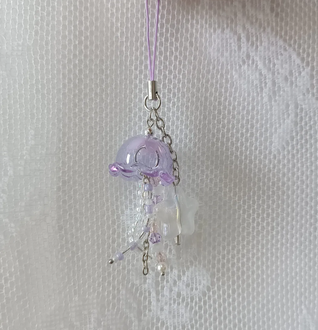 JELLY FISH STAR BEADED PHONE CHARM